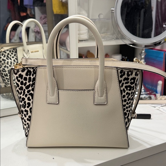Michael Kors Cream and Black Animal Print Satchel - Picture 3 of 7